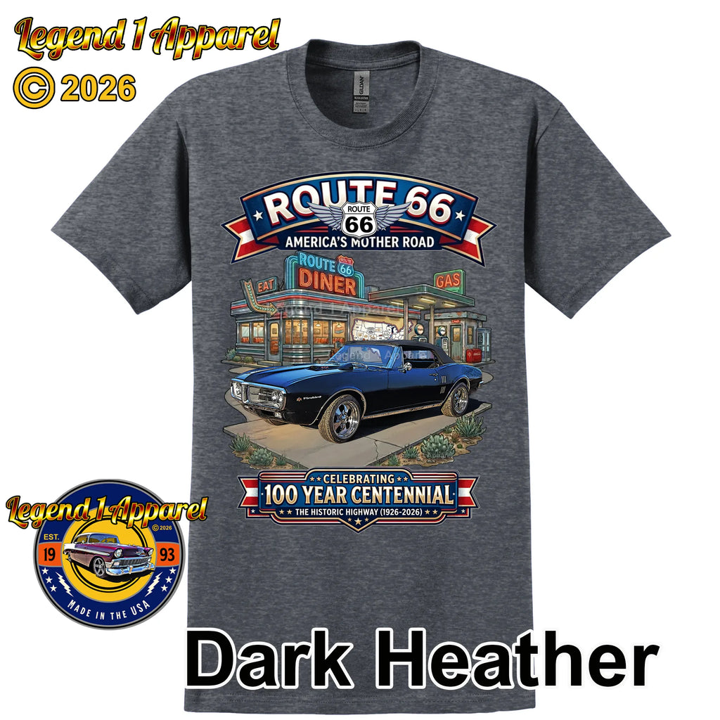 1967 Pontiac Firebird Classic Car Graphic Tee – Route 66 Centennial T-Shirt