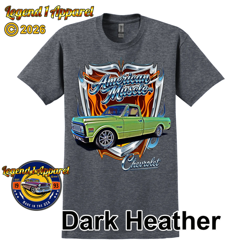1972 Chevrolet Truck American Muscle T-Shirt – 72 Chevy C10 Classic Pick Up Graphic Tee