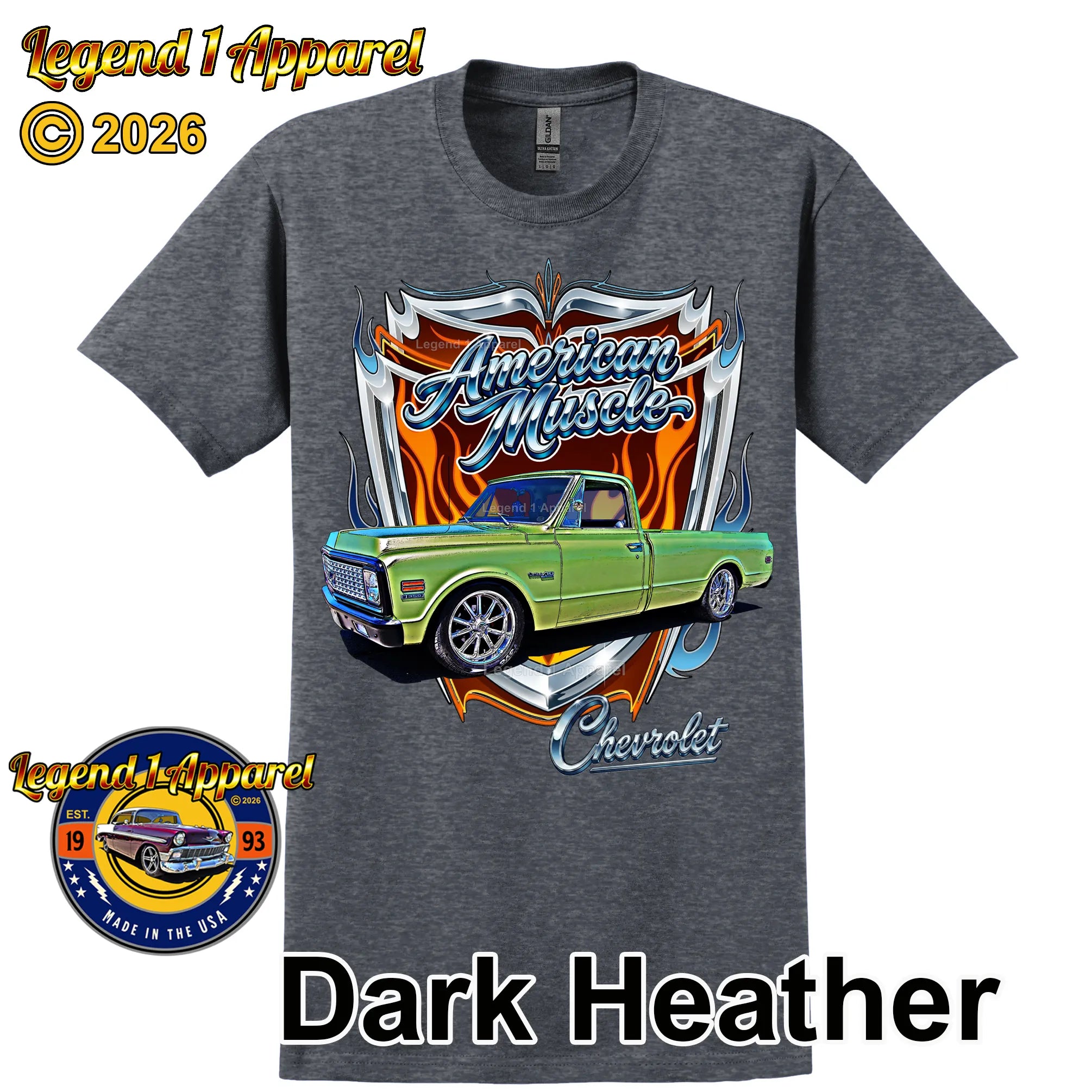 1972 Chevrolet Truck American Muscle T-Shirt – 72 Chevy C10 Classic Pick Up Graphic Tee
