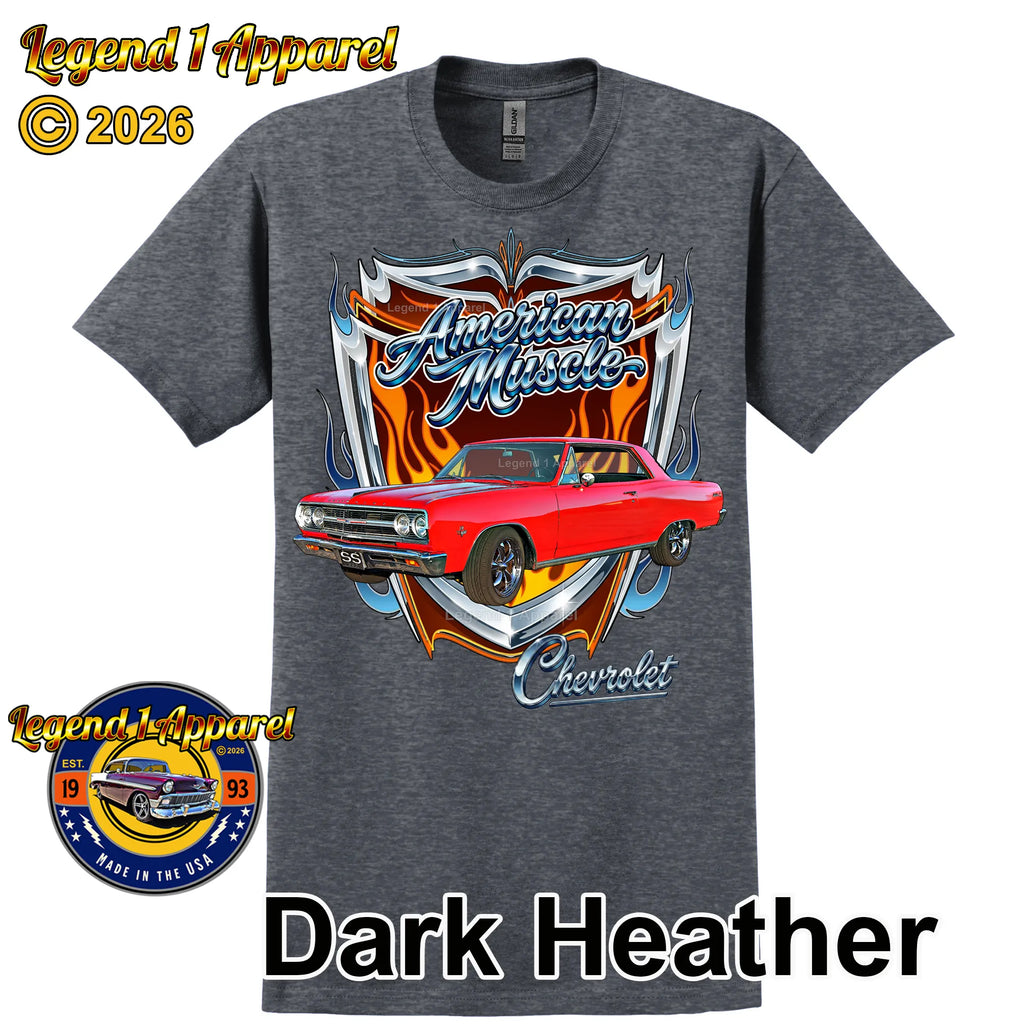1965 Chevrolet Chevelle SS American Muscle T-Shirt – 65 Chevy Classic Car Graphic Tee