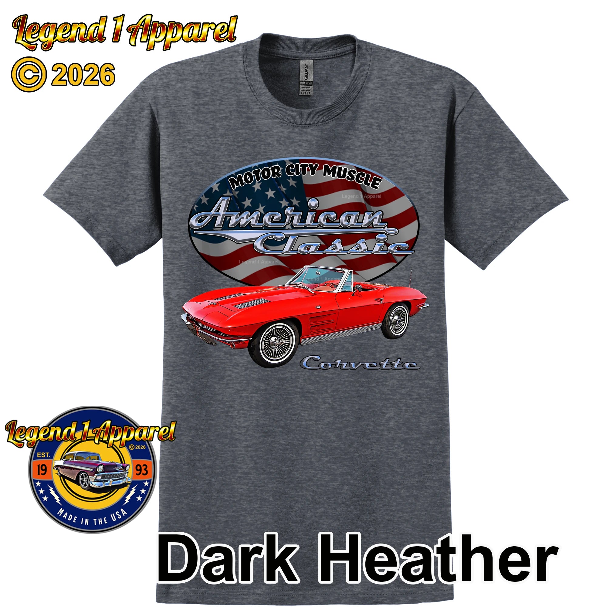 1963 Chevrolet C2 Corvette - American Classic Muscle Car T-shirt