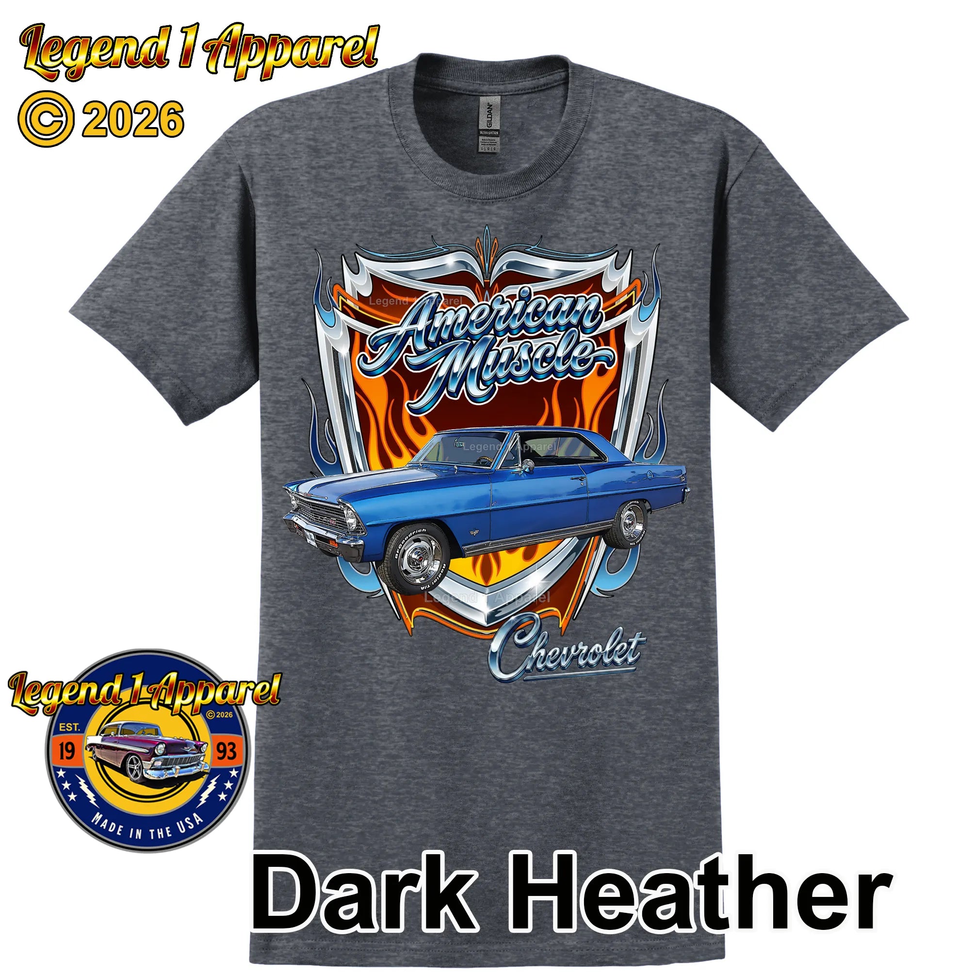 1967 Chevrolet Nova SS American Muscle T-Shirt – 67 Chevy Classic Car Graphic Tee