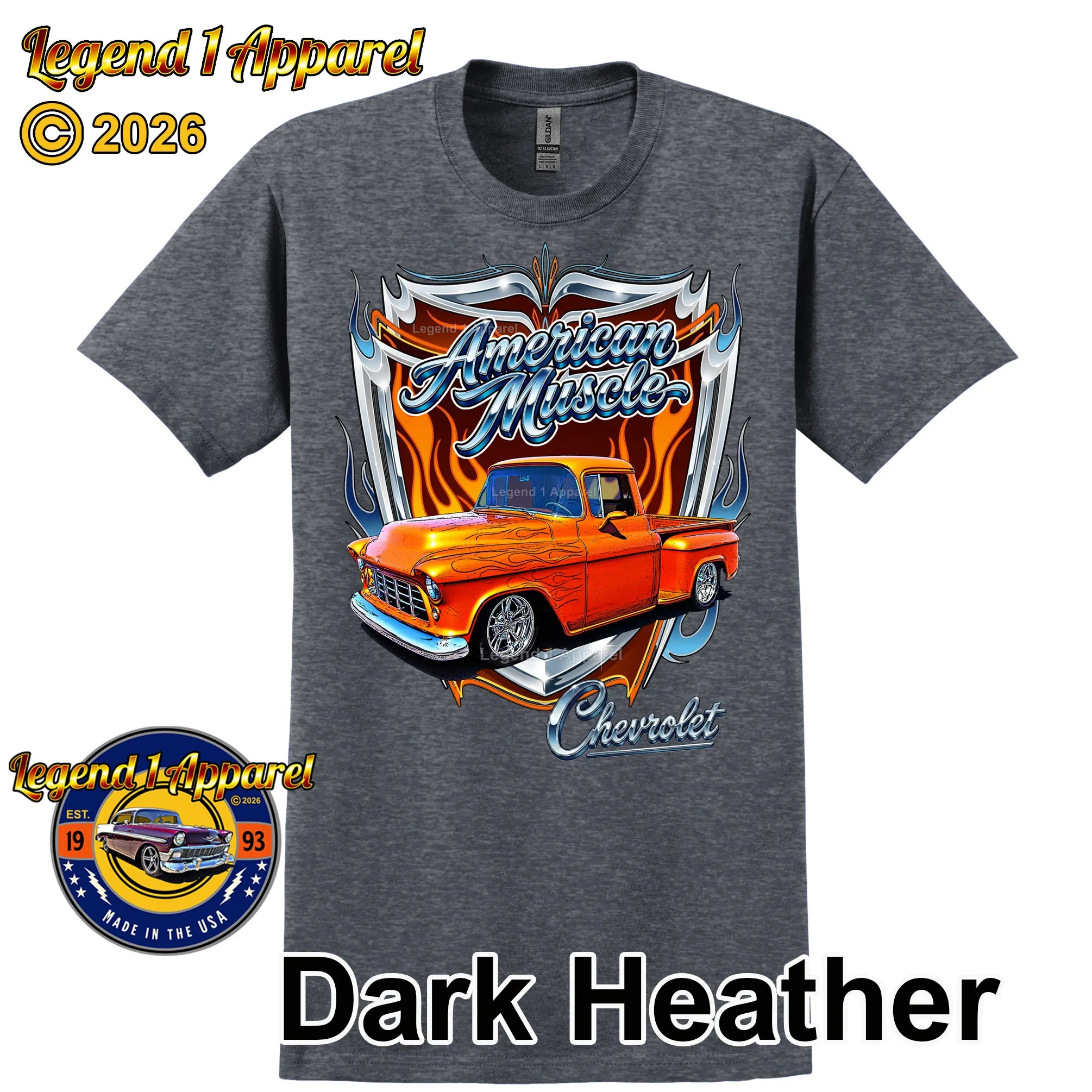 1955 Chevy Truck American Muscle T-Shirt –55 Chevrolet Pick up Classic Truck Graphic Tee