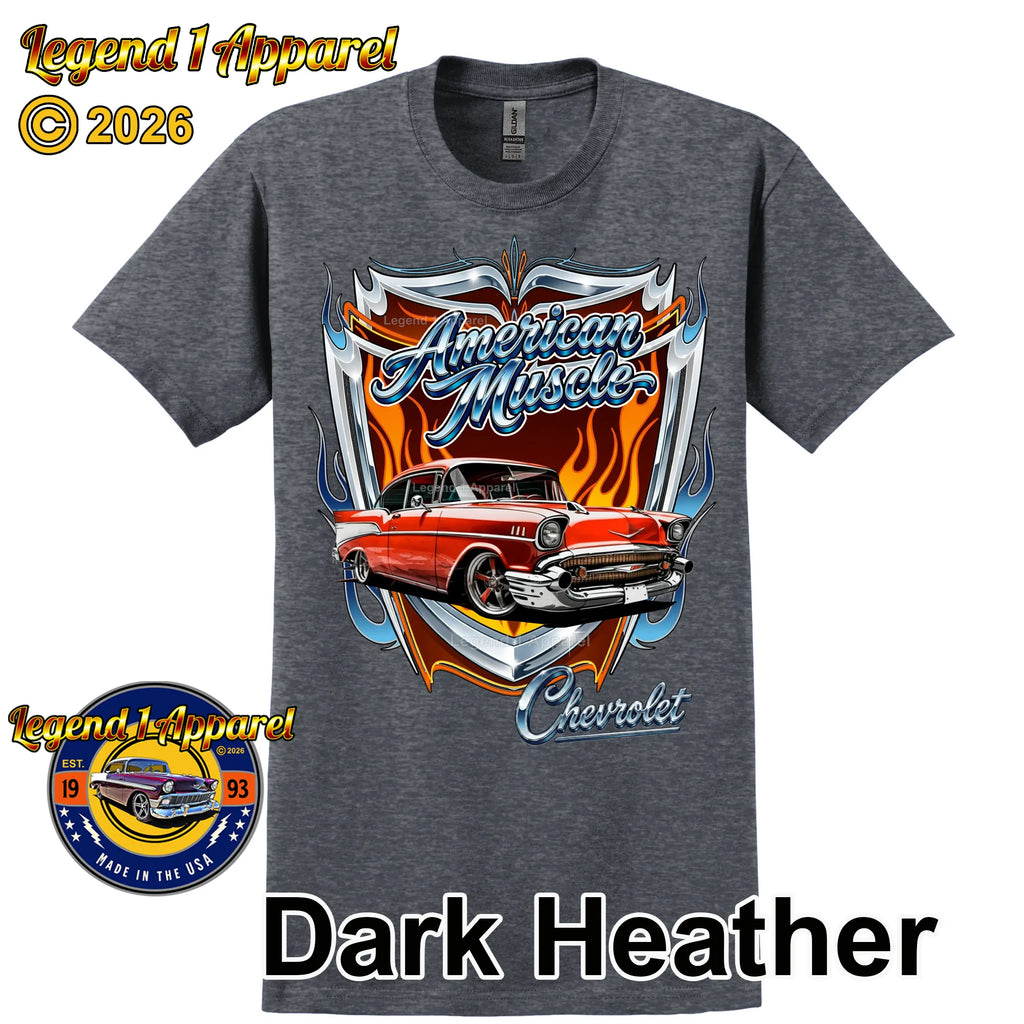 1957 Chevy Bel Air American Muscle T-Shirt – 57 Chevrolet Bel Air Classic Car Graphic Tee