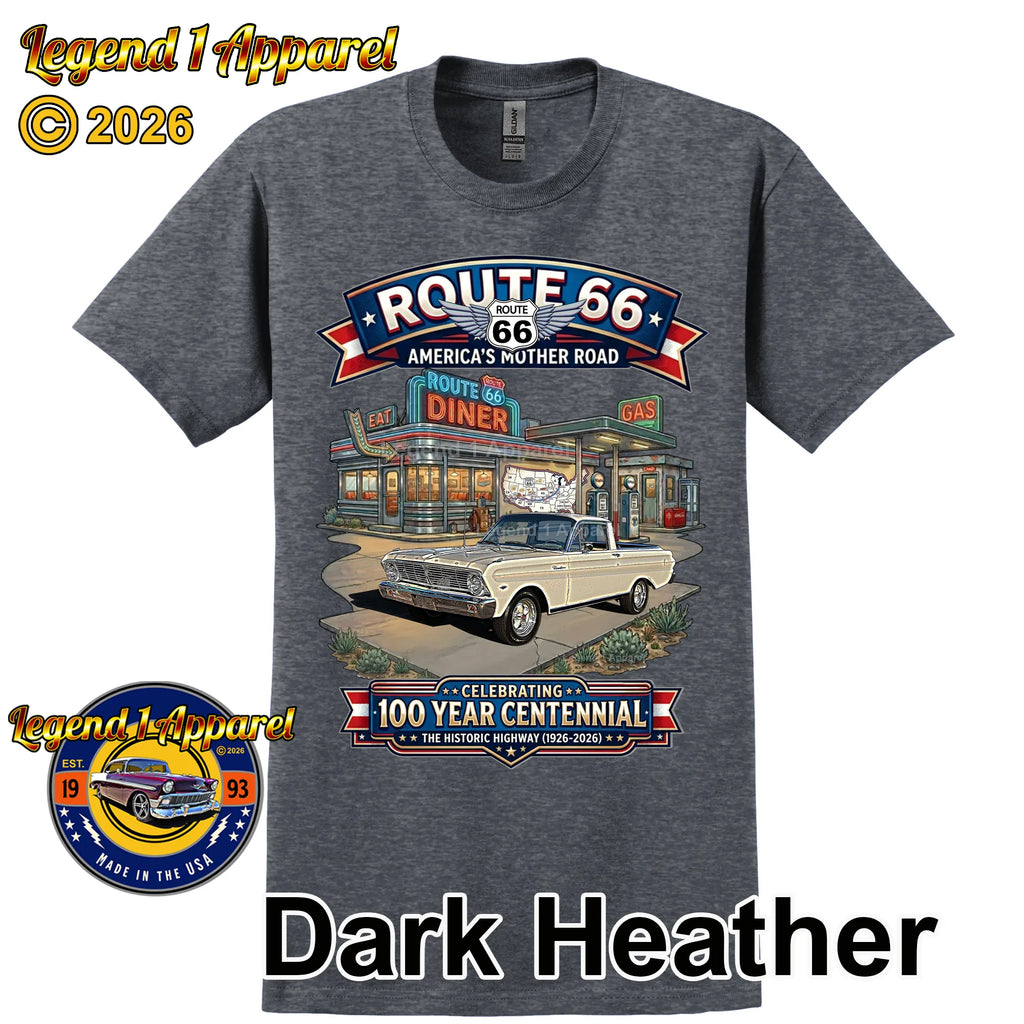 1965 Ford Ranchero Classic Car Graphic Tee – Route 66 Centennial T-Shirt