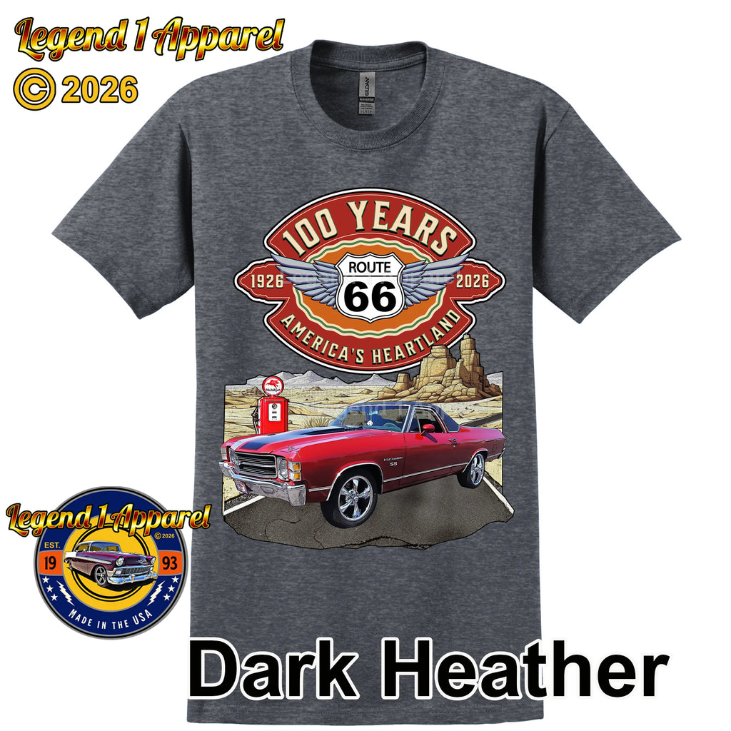 1971 Chevrolet El Camino Classic Truck Graphic Tee – Route 66 100 Years T-Shirt (Copy)