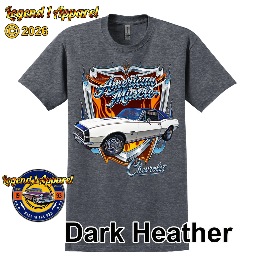 1967 Chevrolet Camaro American Muscle T-Shirt – 67 Chevy Classic Car Graphic Tee