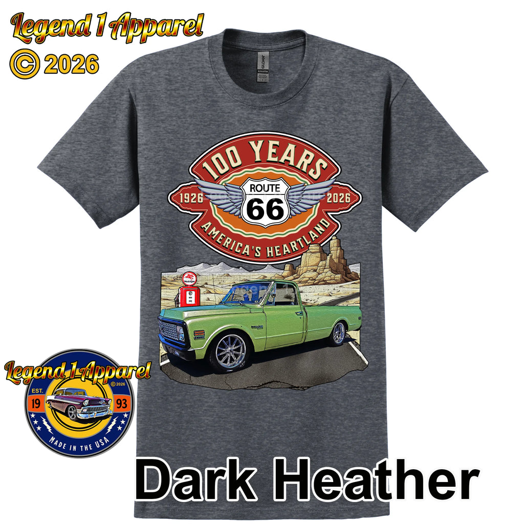 1972 Chevrolet Pick up Classic Truck Graphic Tee – Route 66 100 Years T-Shirt