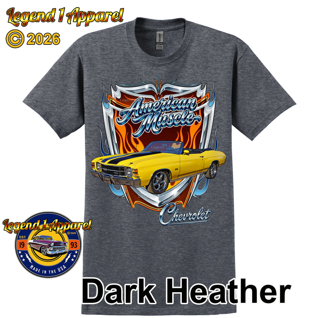 1971 Chevrolet Chevelle SS American Muscle T-Shirt – 71 Chevy Classic Car Graphic Tee