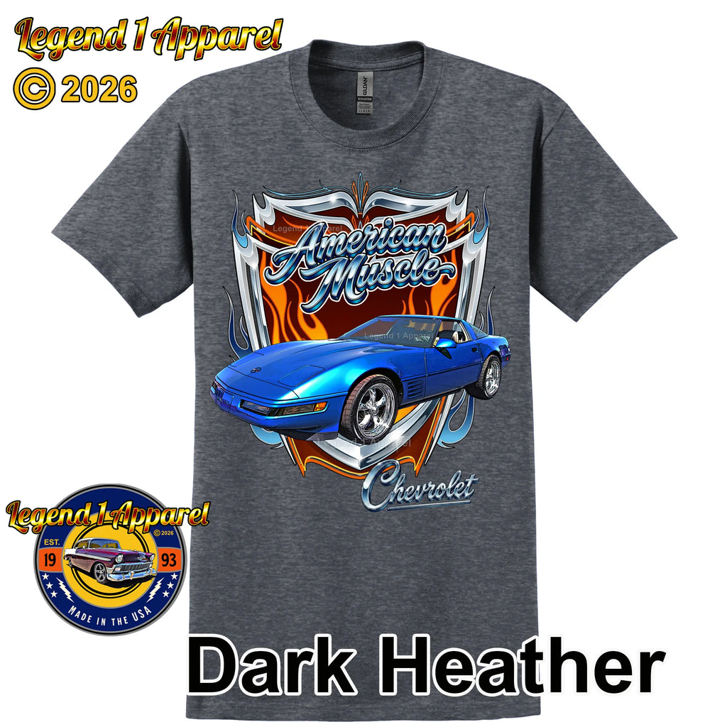 1992 Chevrolet Corvette C4 American Muscle T-Shirt – 92 Chevy Classic Car Graphic Tee