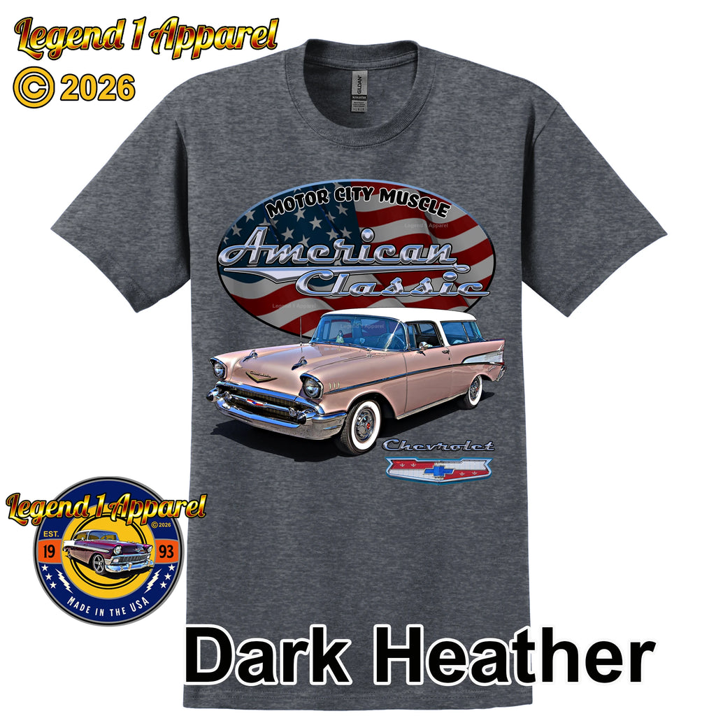 1957 Chevrolet Bel Air Nomad - American Classic Muscle Car T-shirt