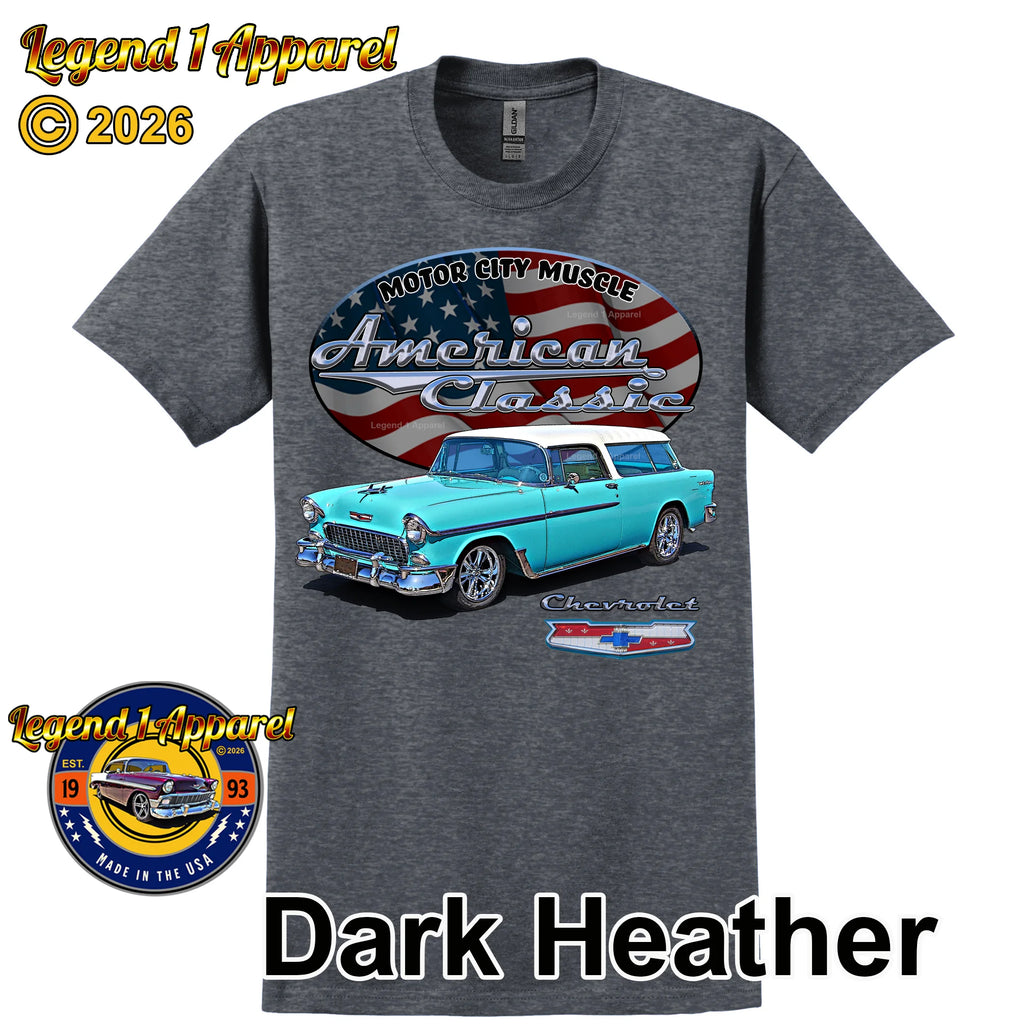 1955 Chevrolet Bel Air Nomad - American Classic Muscle Car T-shirt