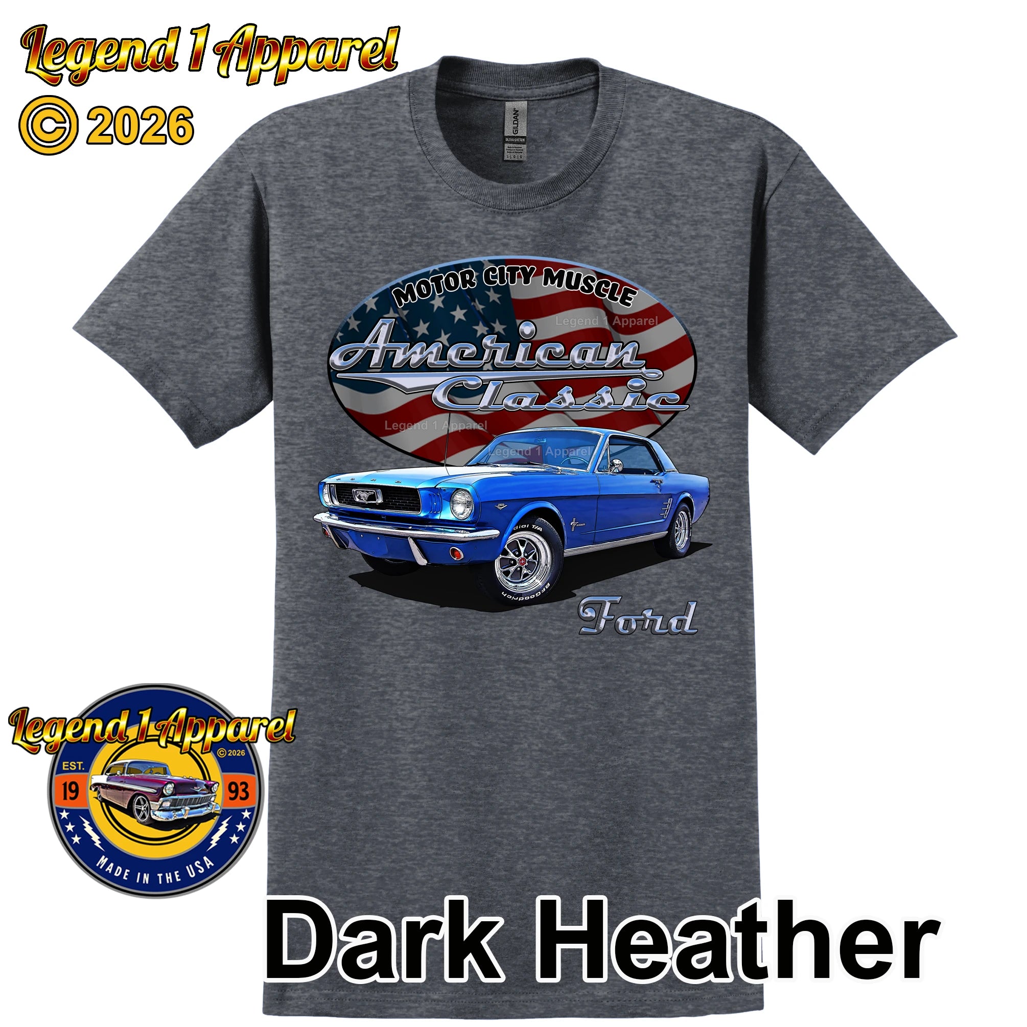 1966 Ford Mustang Coupe - American Classic Muscle Car T-shirt (Copy)