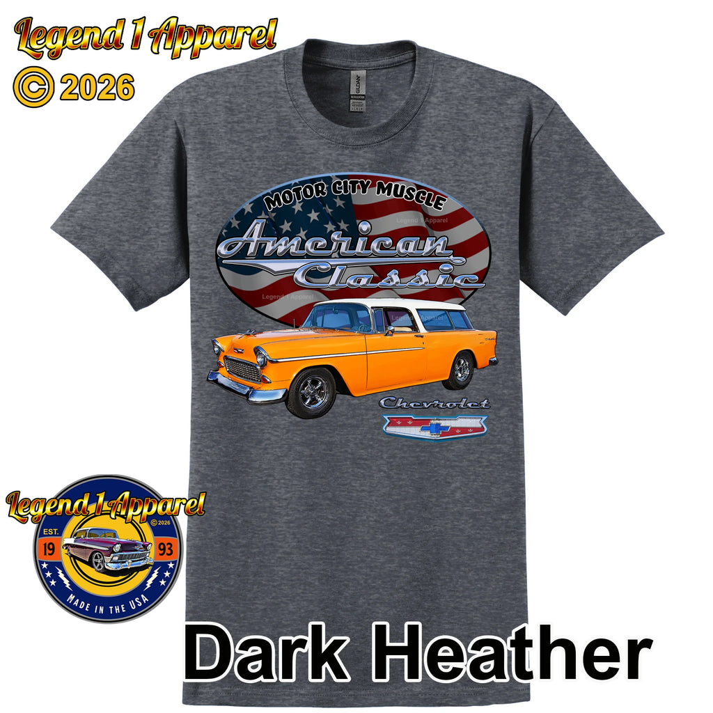 1955 Chevrolet Bel Air Nomad - American Classic Muscle Car T-shirt